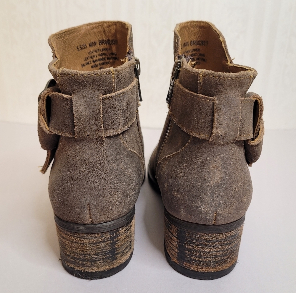 Born Morocco Brown Leather Ankle Boots Size 5.5 - Picture 7 of 11